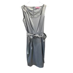 Eliza J Gray Sleeveless Formal Cocktail Dress with Embellished Bow Belt Size‎ 8